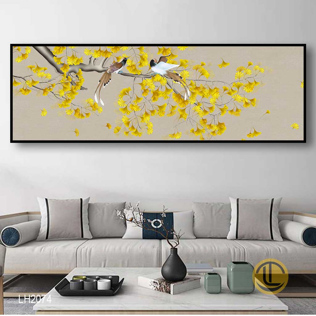 Tranh Phong Cảnh - LH-(2074) Tranh Canvas Phong Cảnh Cây Lá Quạt - LH2074