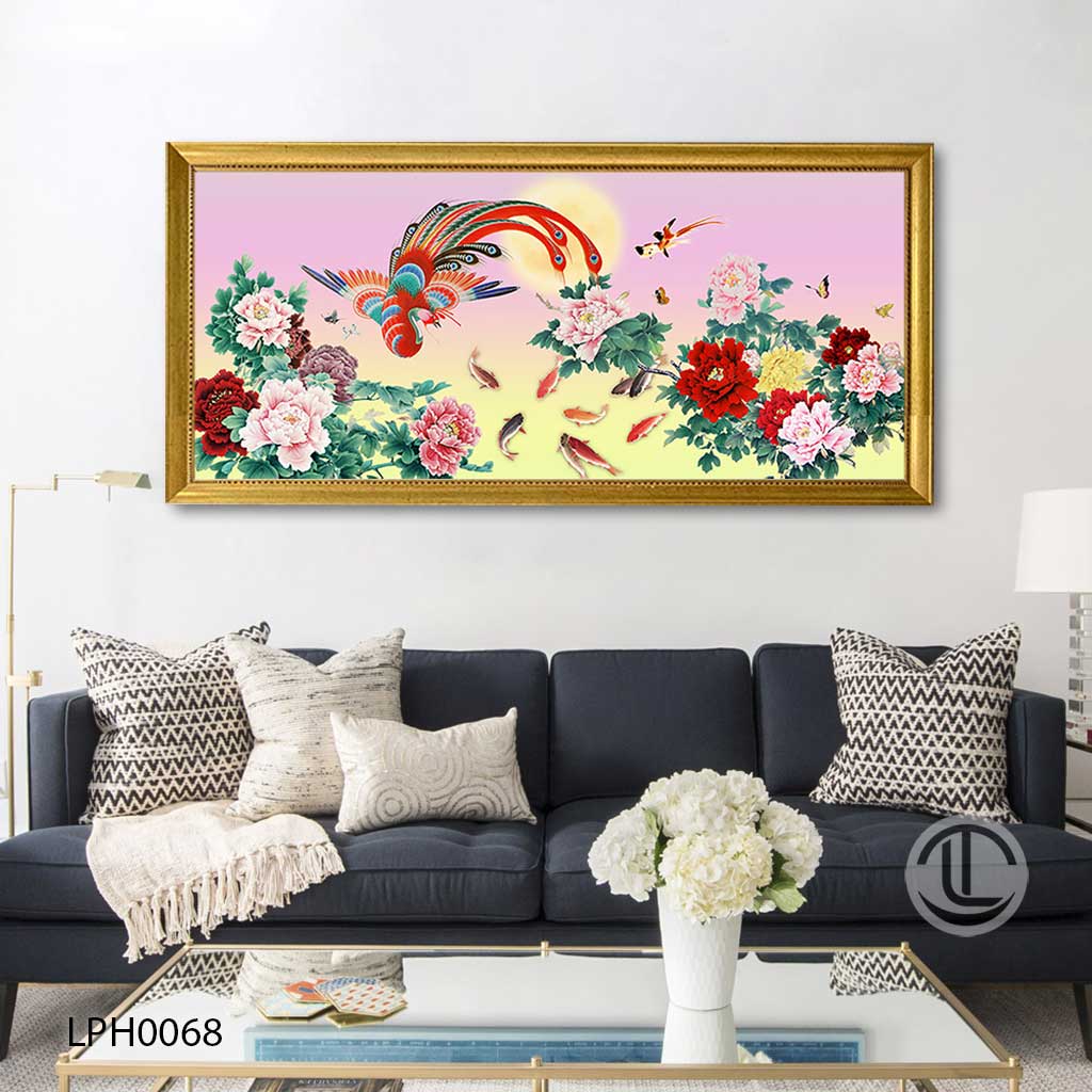 Tranh Phượng Hoàng - LPH-(68) Tranh Sơn Dầu Vẽ Tay Phượng Hoàng - LPH0068