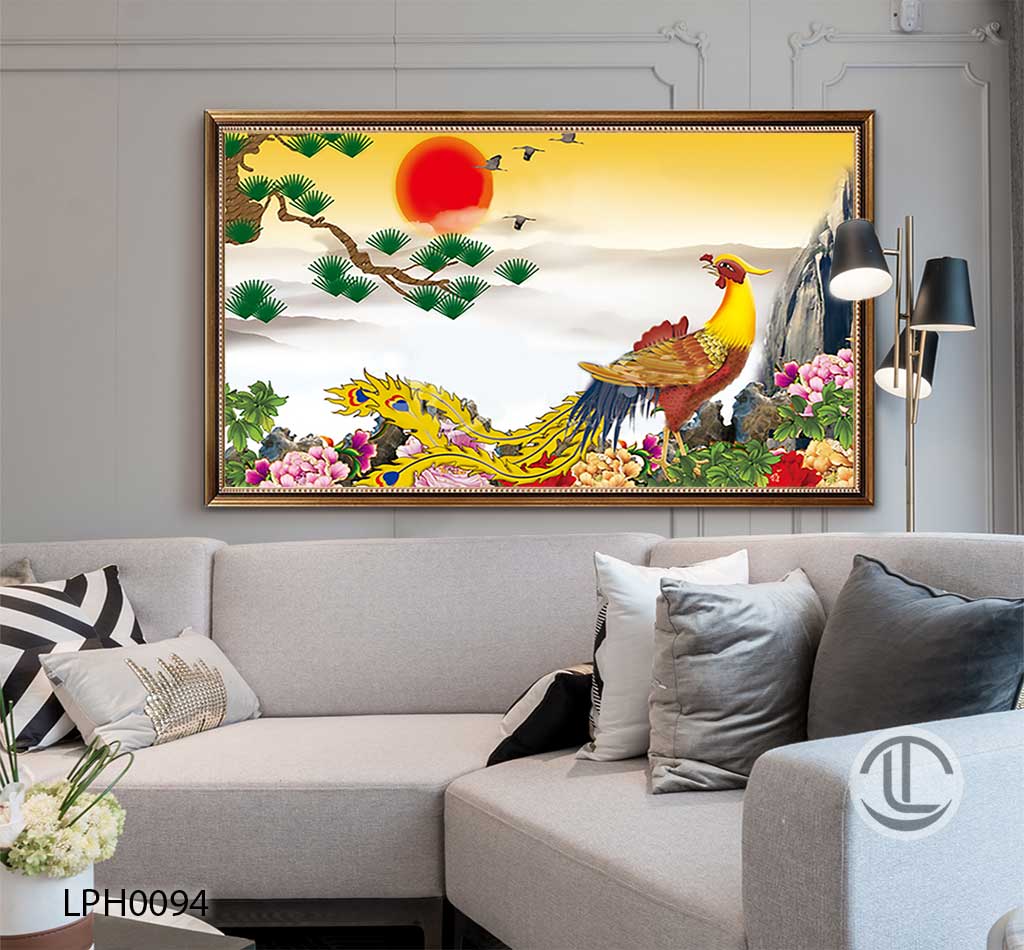 Tranh Phượng Hoàng - LPH-(94) Tranh Sơn Dầu Vẽ Tay Phượng Hoàng - LPH0094