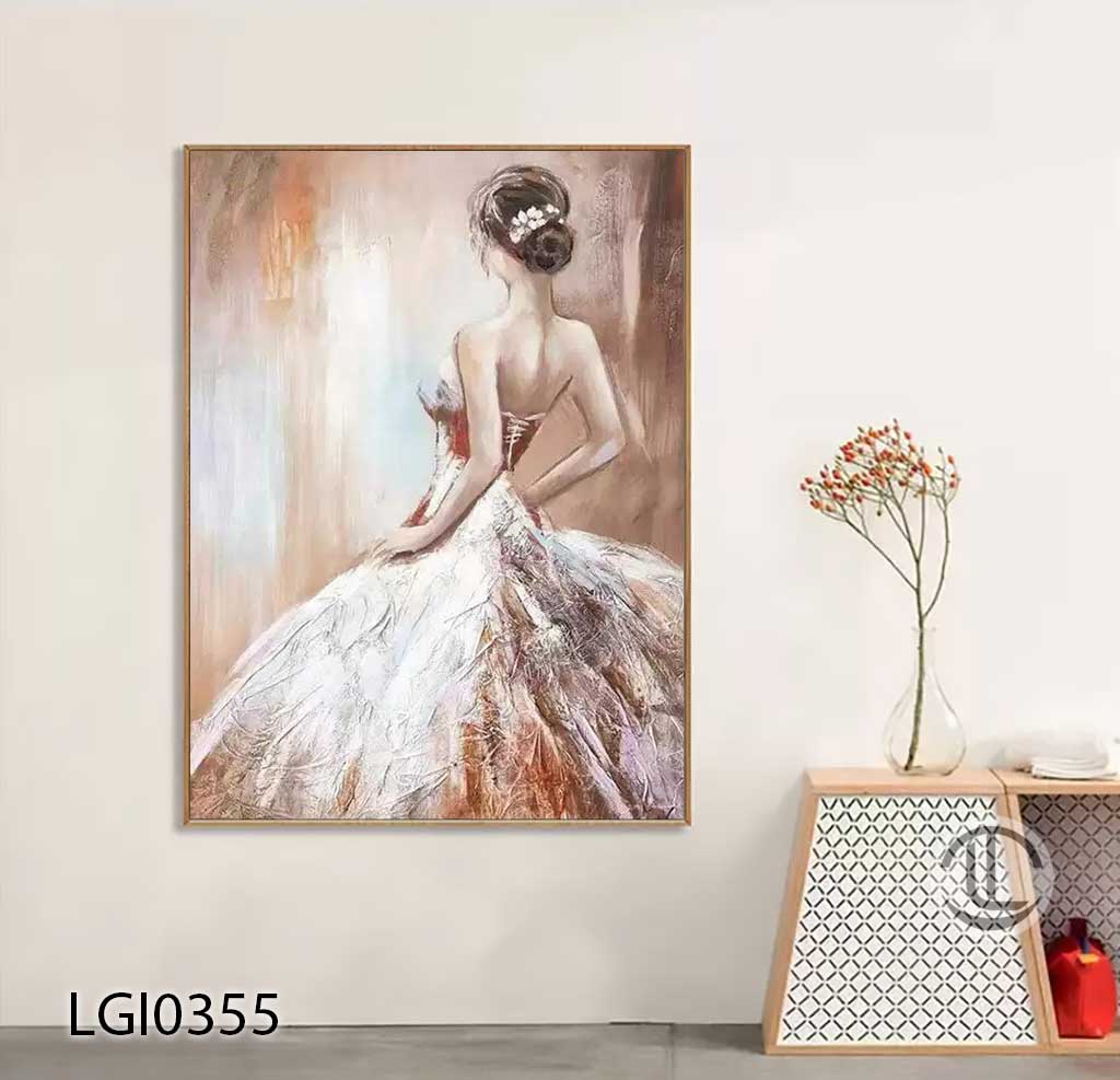 Tranh Sơn Dầu Cô Gái - LGI-(355) Tranh Sơn Dầu Vẽ Tay Cô Gái - LGI0355