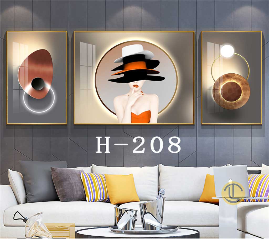 Tranh Cô Gái - H-208 Bộ Tranh Tráng Gương Cô Gái - H-208
