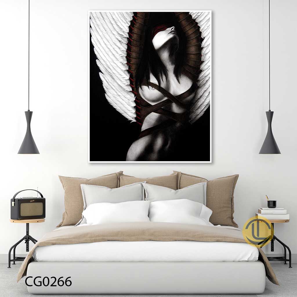 Tranh Cô Gái Trắng Đen - CG0266-(1) Tranh Trắng Đen Cô Gái - CG0266