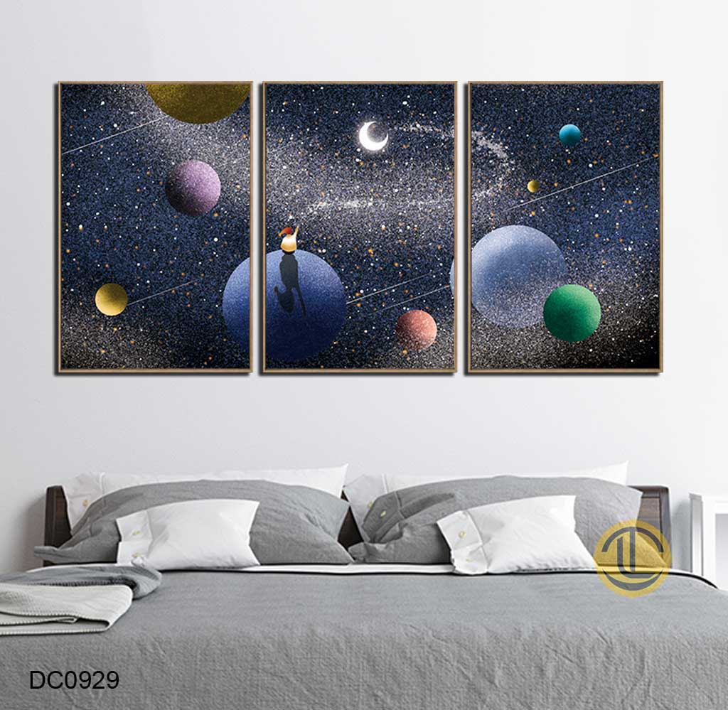 Bộ 3 mẫu tranh dán tường thiên hà