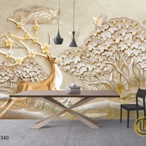 Tranh Dán Tường Phòng Khách Con Hươu - DTH0340