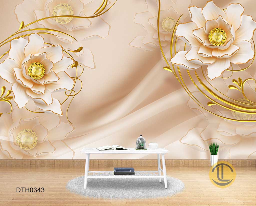 Tranh Dán Tường Hoa - DTH343-(1) Tranh Hoa 3D - DTH0343