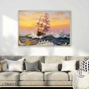 Tranh Sơn Dầu Vẽ Tay Thuận Buồm Xuôi Gió - LTB0021