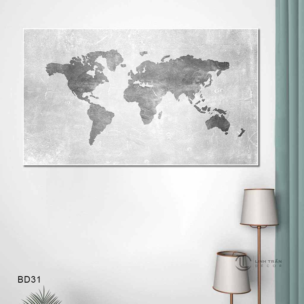 Tranh Bản Đồ Thế Giới - BD31 Tranh Bản Đồ Thế Giới - BD31