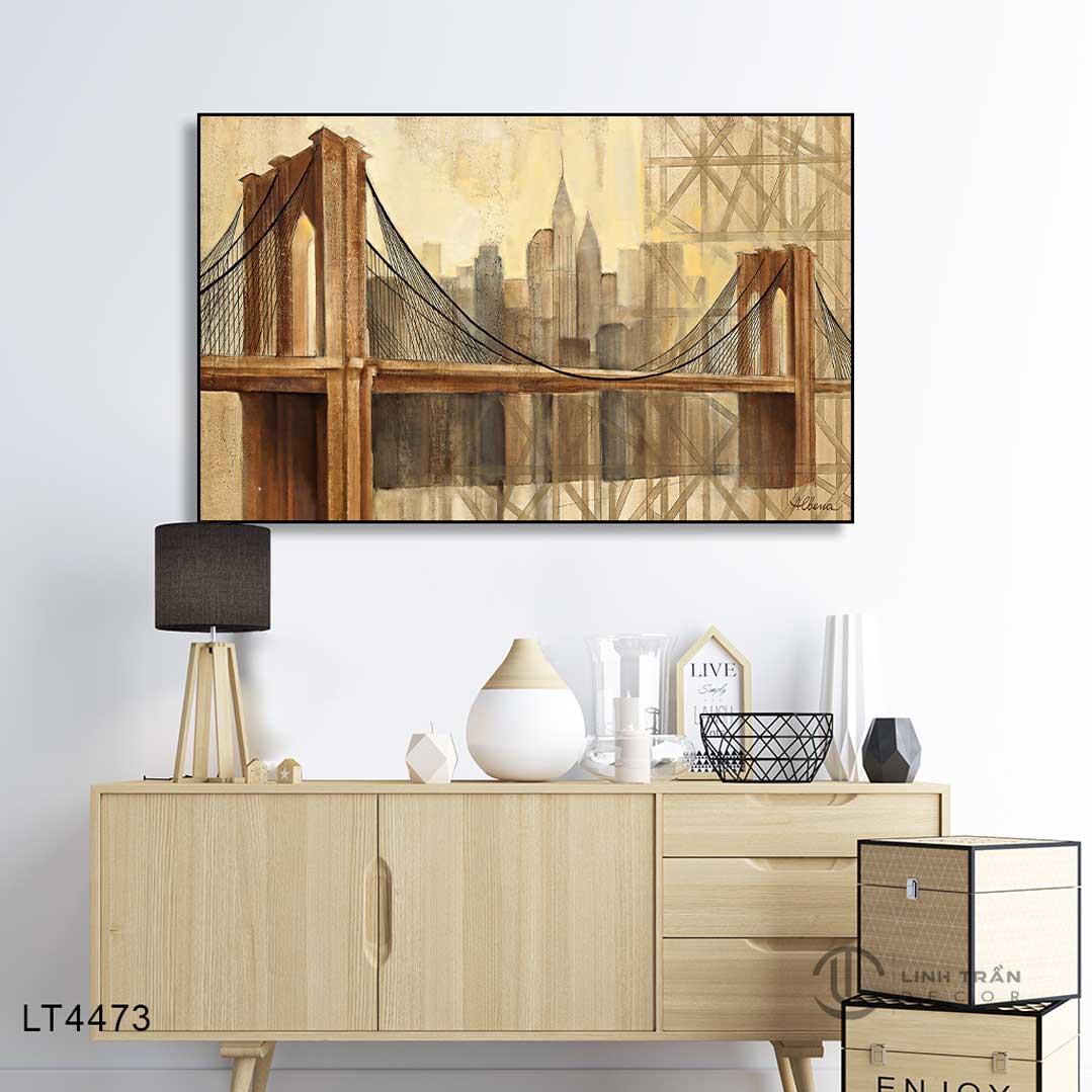 Tranh Vintage Cầu Long Biên - LT4473 Tranh Vintage Cầu Brooklyn - LT4473