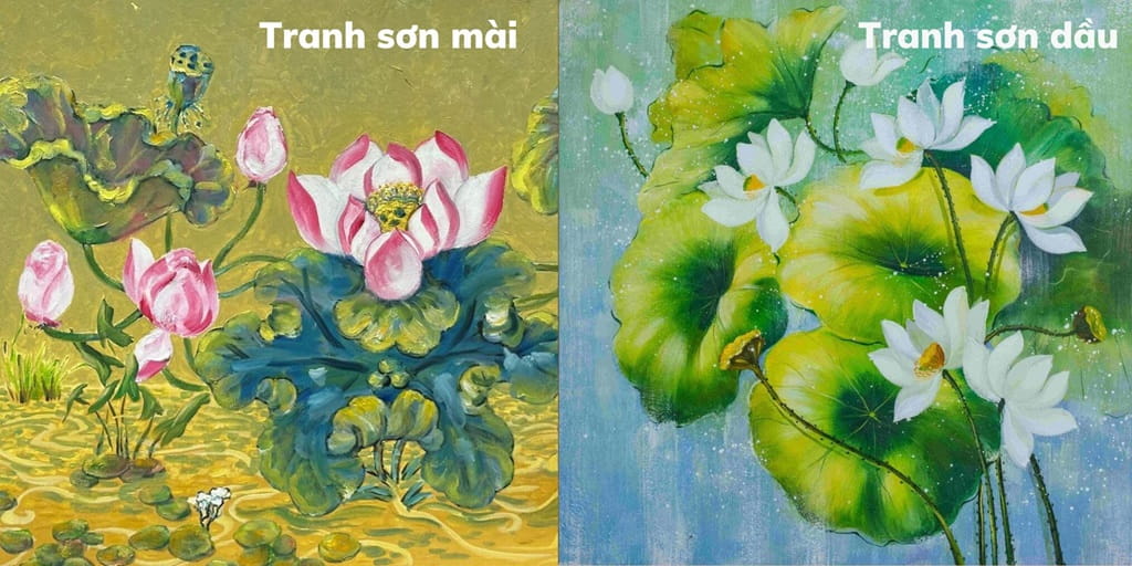 tranh sơn mài và tranh sơn dầu