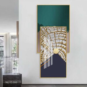 Tranh 2 tấm lồng ghép trừu tượng NL15366