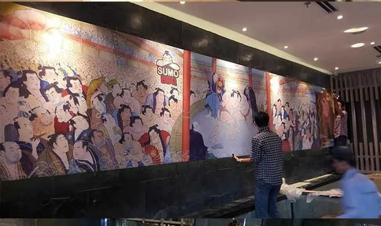 Thi công tranh tường khổ lớn tại nhà hàng